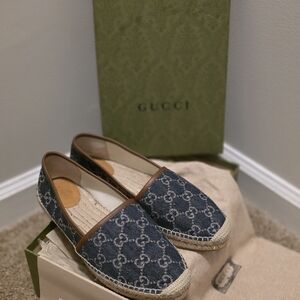 Gucci Women's Blue Monogram Espadrilles